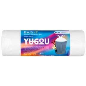 Ароматические пакеты для мусора со шнурком Yugou BAG IT, Сладкая ваниль, 35 л, 15 шт